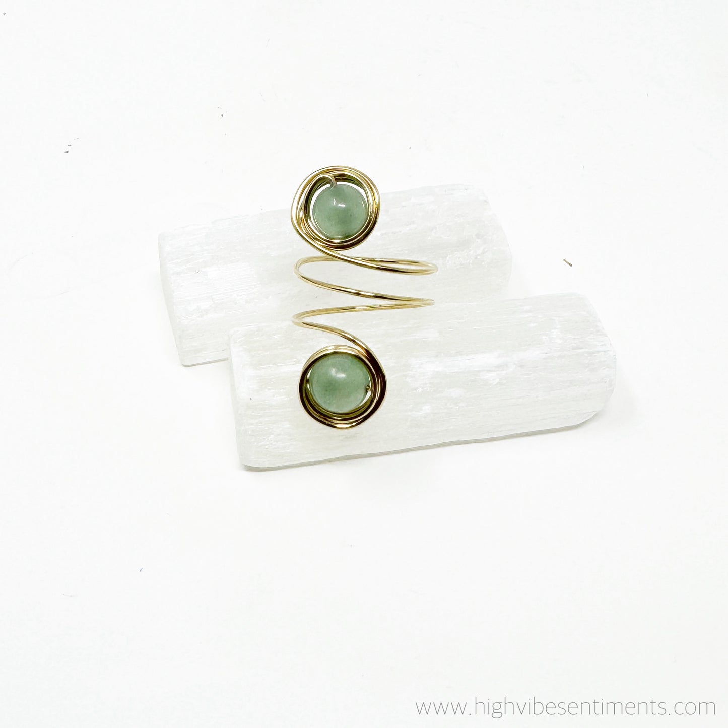 Spiral Brass Gem Rings (options vary)