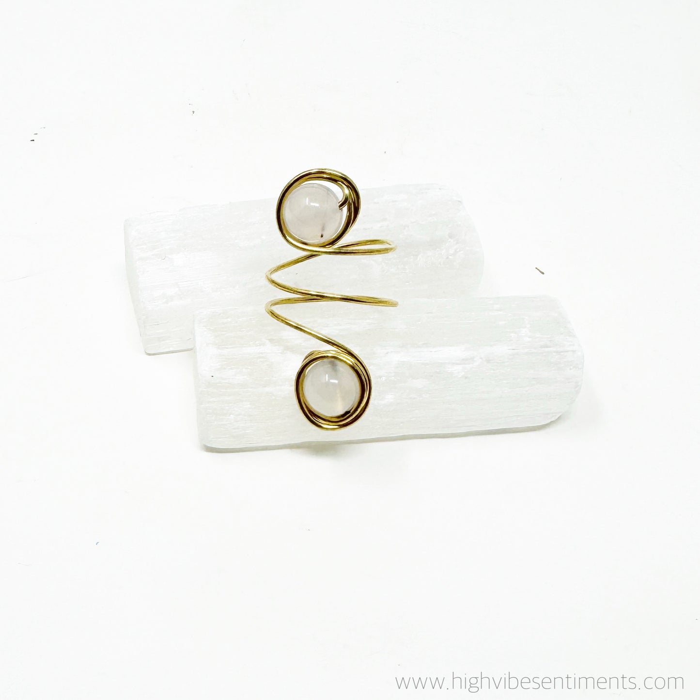 Spiral Brass Gem Rings (options vary)