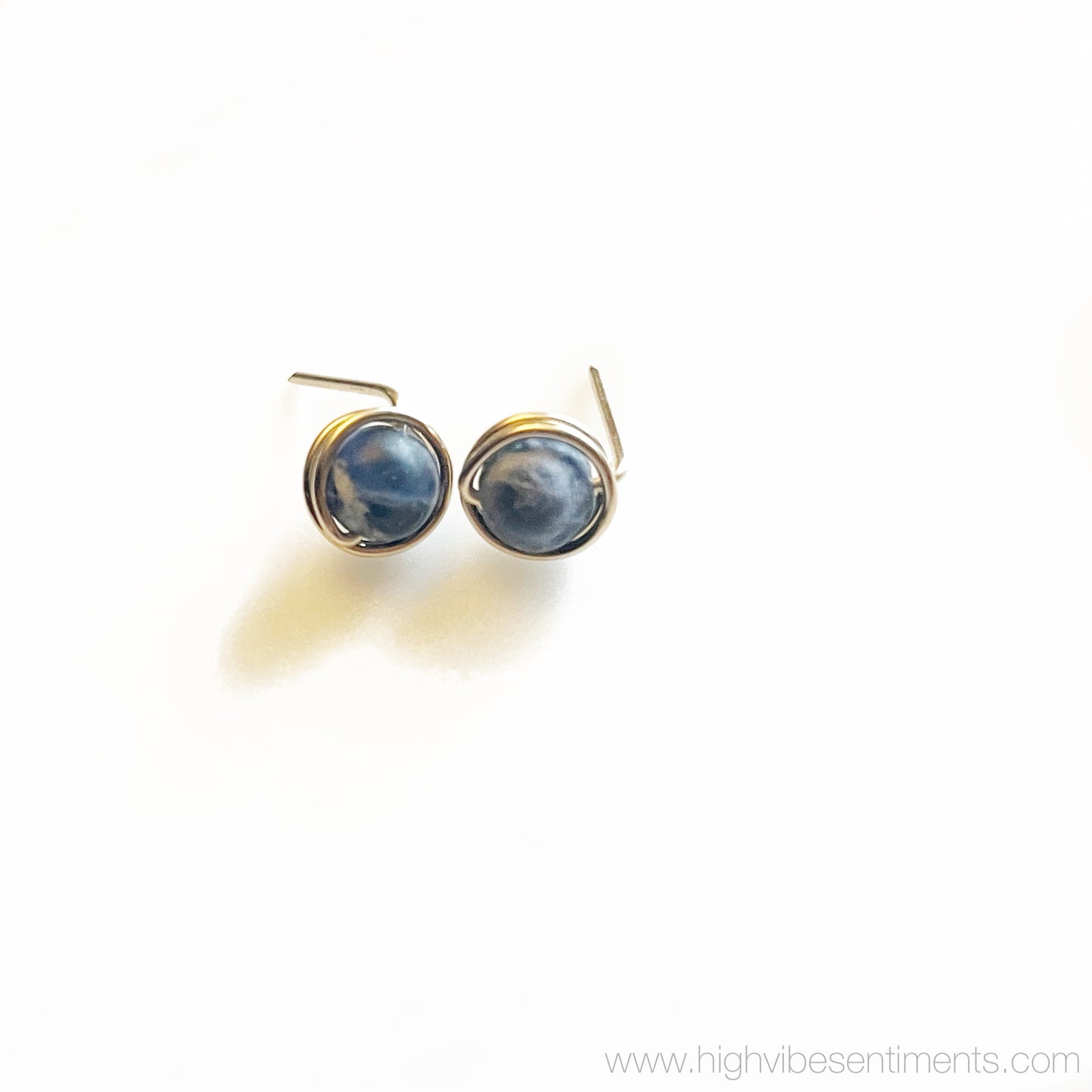 Wire Wrapped Gem Studs (Gold Filled)